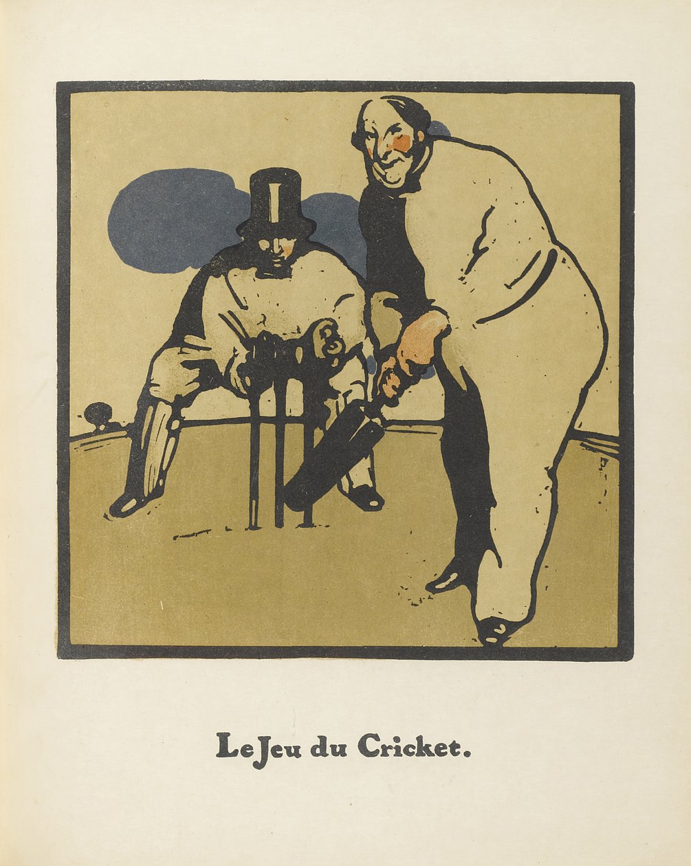 لعبة الكريكيت. من Almanach de Douze Sports ، 1898 بواسطة السير ويليام نيكلسون