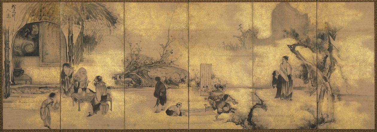 الثمانية الخالدين من كأس النبيذ ، في وقت لاحق 1700s. بواسطة سوجا شوهاكو
