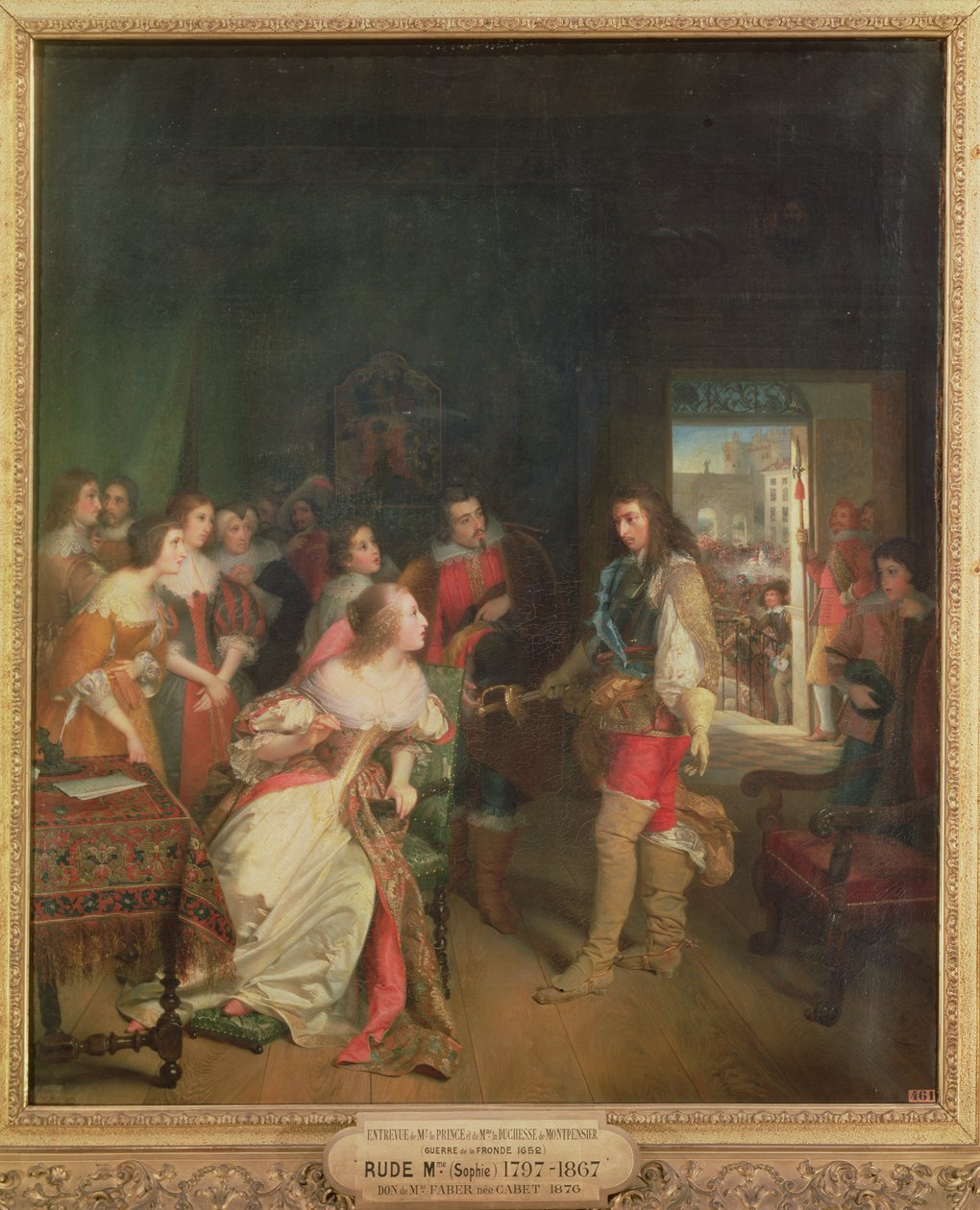 لقاء بين لويس الثاني (1621-1686) دي بوربون وآن ماري لويز دورليانز (1627-93) دوقة مونبنسير في عام 1652 بواسطة صوفي رود