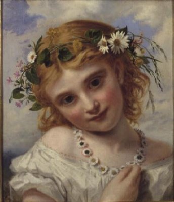 فتاة صغيرة مع إكليل من Marguerites بواسطة صوفي أندرسون