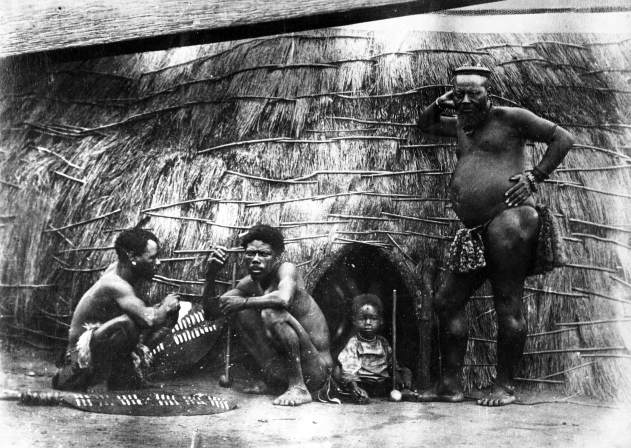 Kraal الأصلي في Zululand ، c.1895 بواسطة مصور جنوب أفريقي