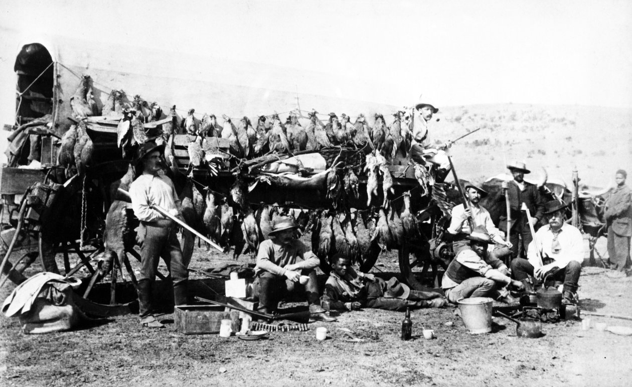 العودة من رحلة إطلاق النار ، جنوب أفريقيا ، c.1895 بواسطة مصور جنوب أفريقي