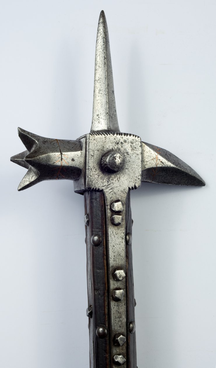 Warhammer for Foot Combat, c.1440 (iron & wood with copper inlay) بواسطة جنوب أوروبا