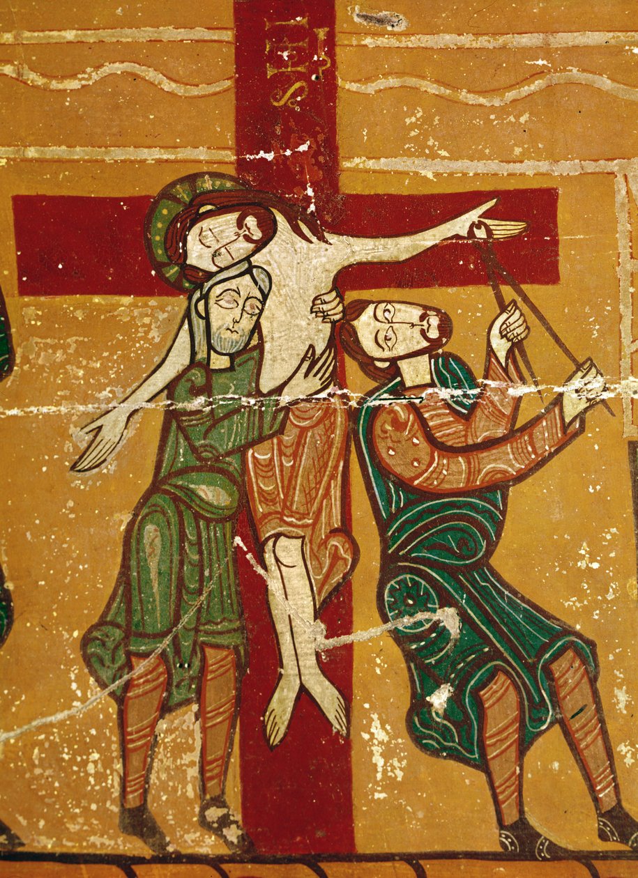 لوحة Altarpiece تظهر الترسب بواسطة المدرسة الاسبانية