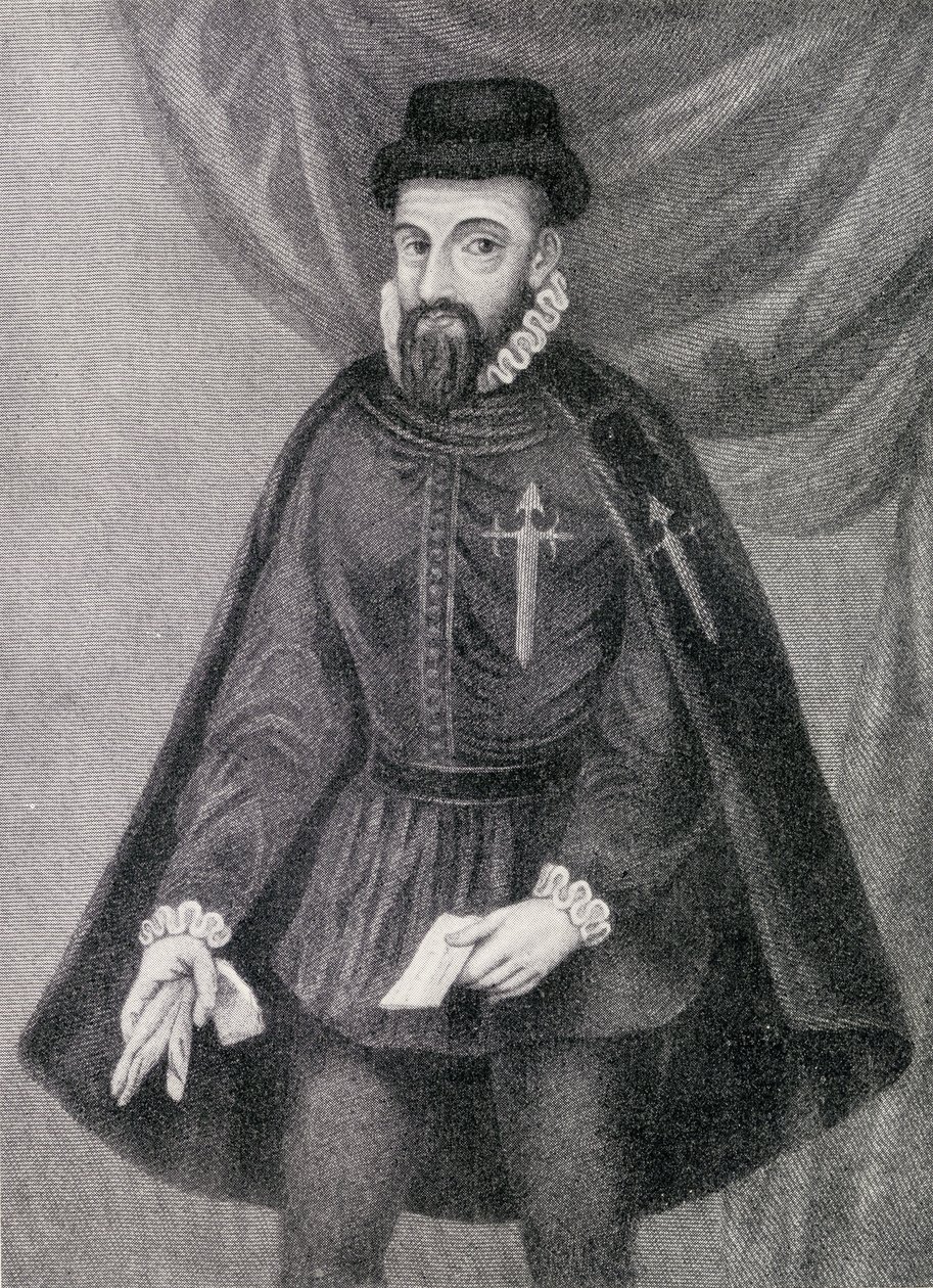 فرانسيسكو بيزارو (c.1475-1541) التوضيح من "السعي من جزر الهند" ، نشر 1920 بواسطة المدرسة الاسبانية