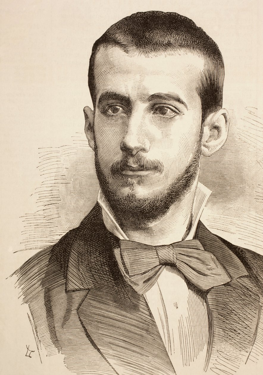 مارسلينو مينينديز إي بيلايو ، من "La Ilustracion Espanola y Americana" عام 1881 بواسطة المدرسة الاسبانية