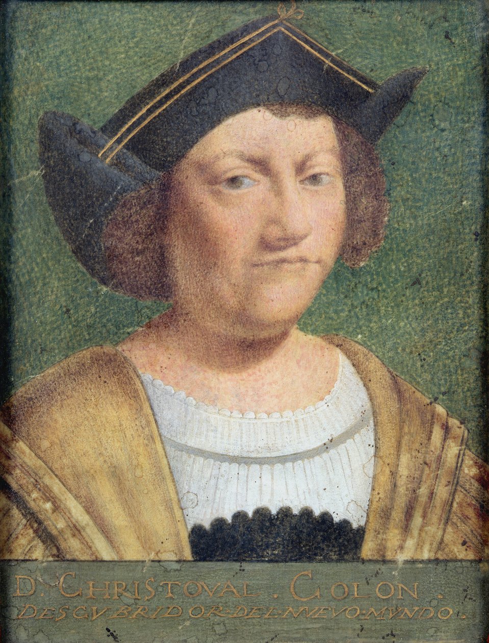صورة كريستوفر كولومبوس (1451-1506) (الرق) بواسطة المدرسة الاسبانية
