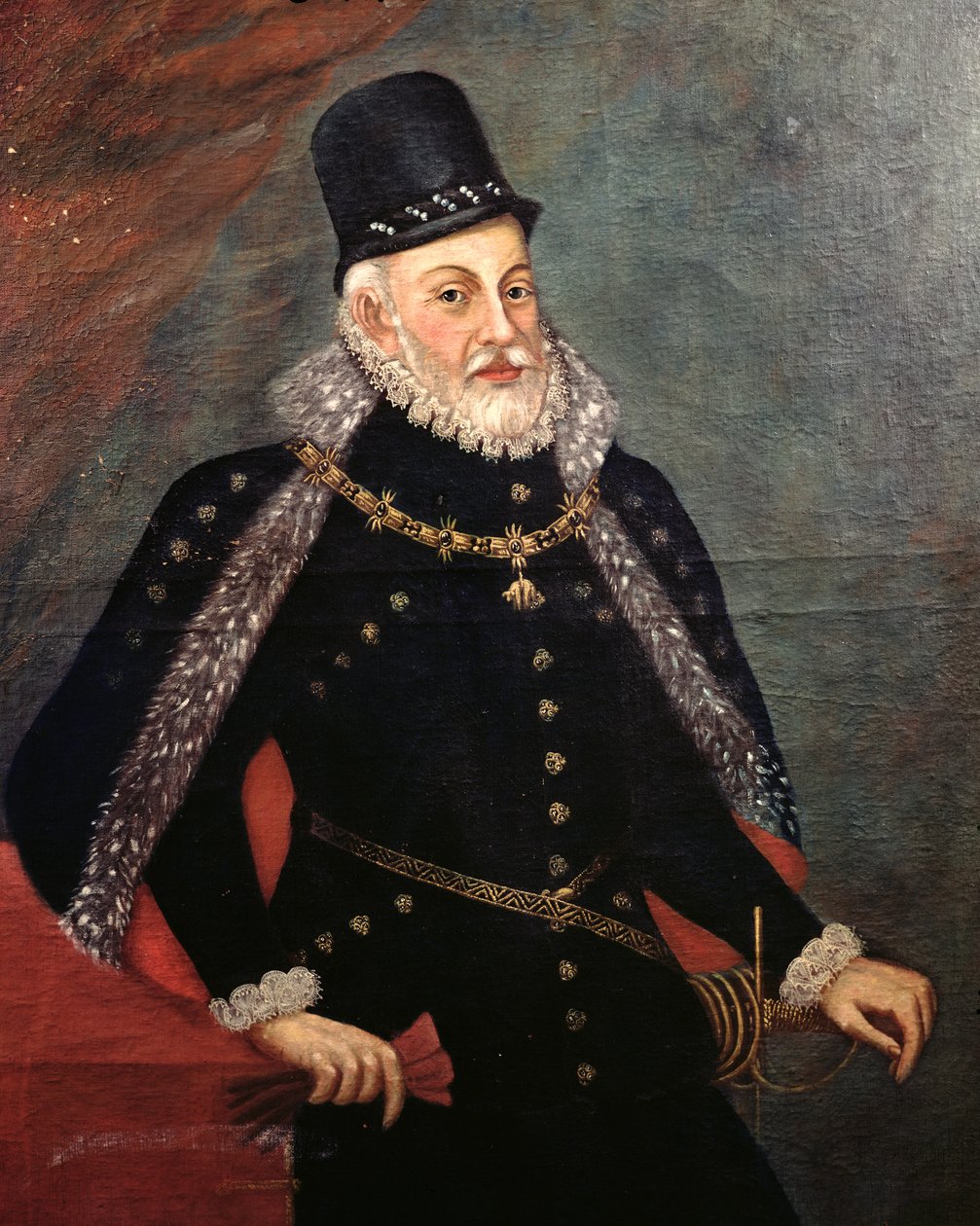 صورة فيليب الثاني (1527-98) من إسبانيا بواسطة المدرسة الاسبانية