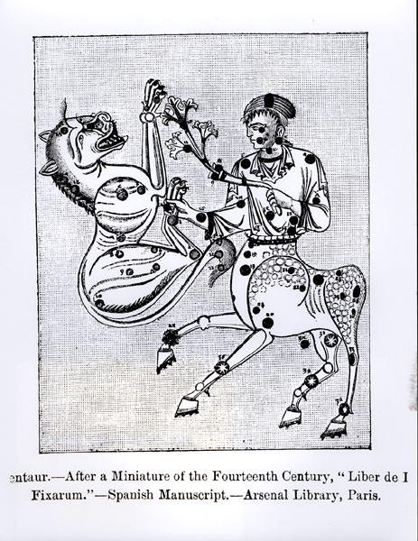 القنطور ، من Liber de Stellis Fixarum ، صورة توضيحية من العلوم والأدب في العصور الوسطى وعصر النهضة ، كتبها ونقشها Paul Lacroix ، 1878 بواسطة المدرسة الاسبانية