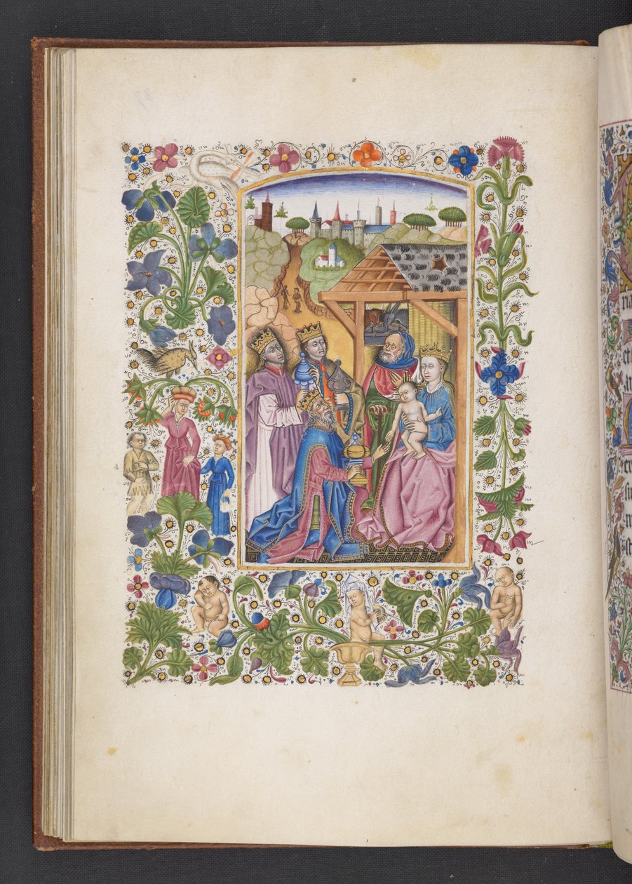 أضف MS 50004 f.37v Adoration of the Magi ، من "كتاب الصلوات" (الحبر واللون والذهب على الرق) بواسطة المدرسة الاسبانية
