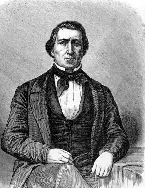 بريغهام يونغ (1801-1877) الرئيس الثاني لكنيسة مورمون ومؤسس مدينة سولت ليك ، يوتا ، من لا فويلتا الموندو ، نُشر في مدريد بواسطة المدرسة الاسبانية