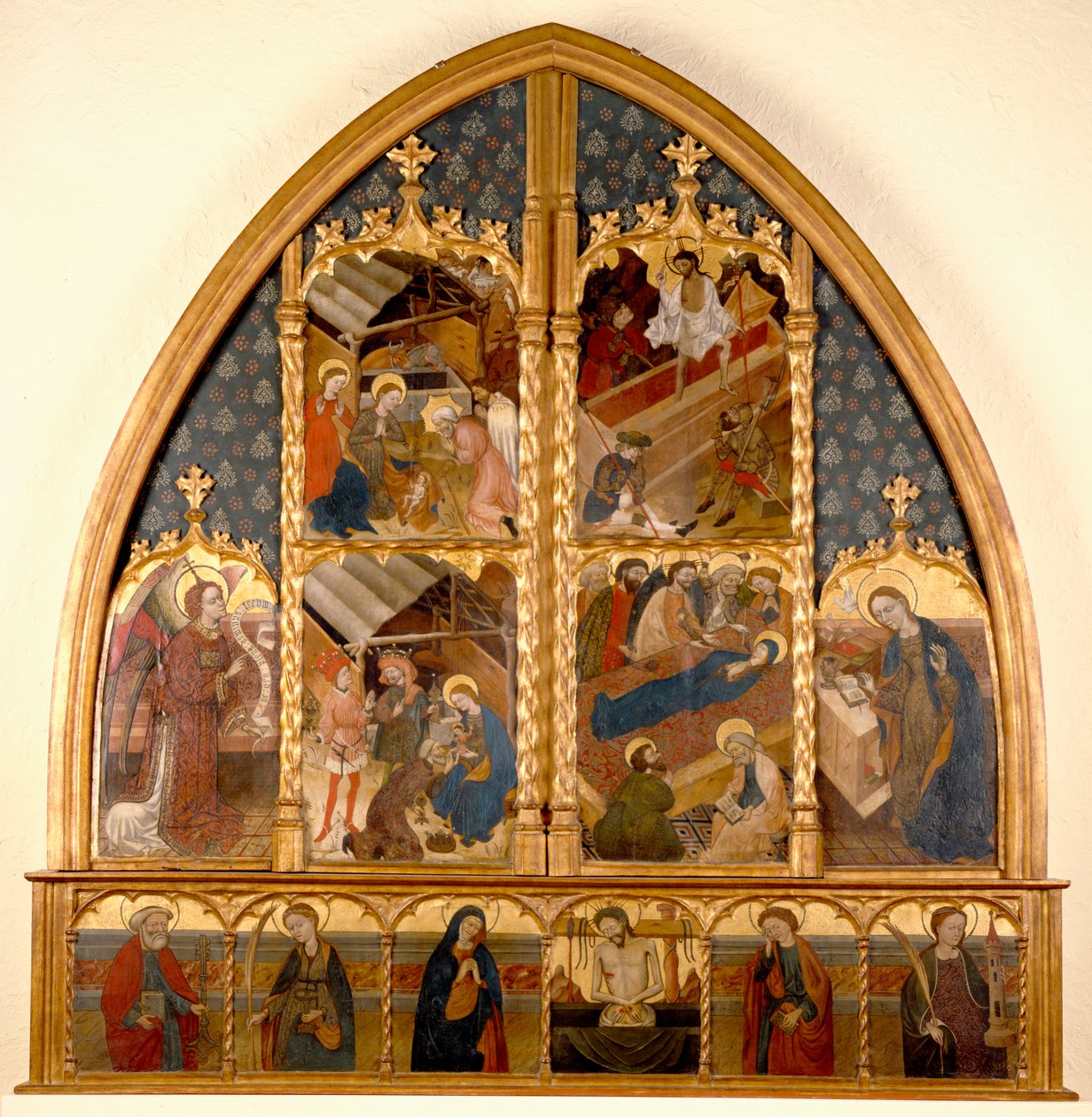 الكاتالونية Altarpiece ، 145080 (درجة الحرارة وورقة الذهب على اللوحة) بواسطة المدرسة الاسبانية