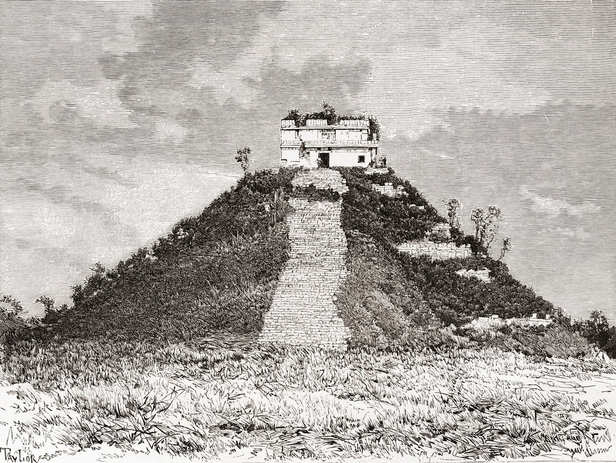 مدينة تشيتشن إيتزا ، يوكاتان ، المكسيك: El Castillo aka the Temple of Kukulkan or Kukulkans pyramid بواسطة المدرسة الاسبانية