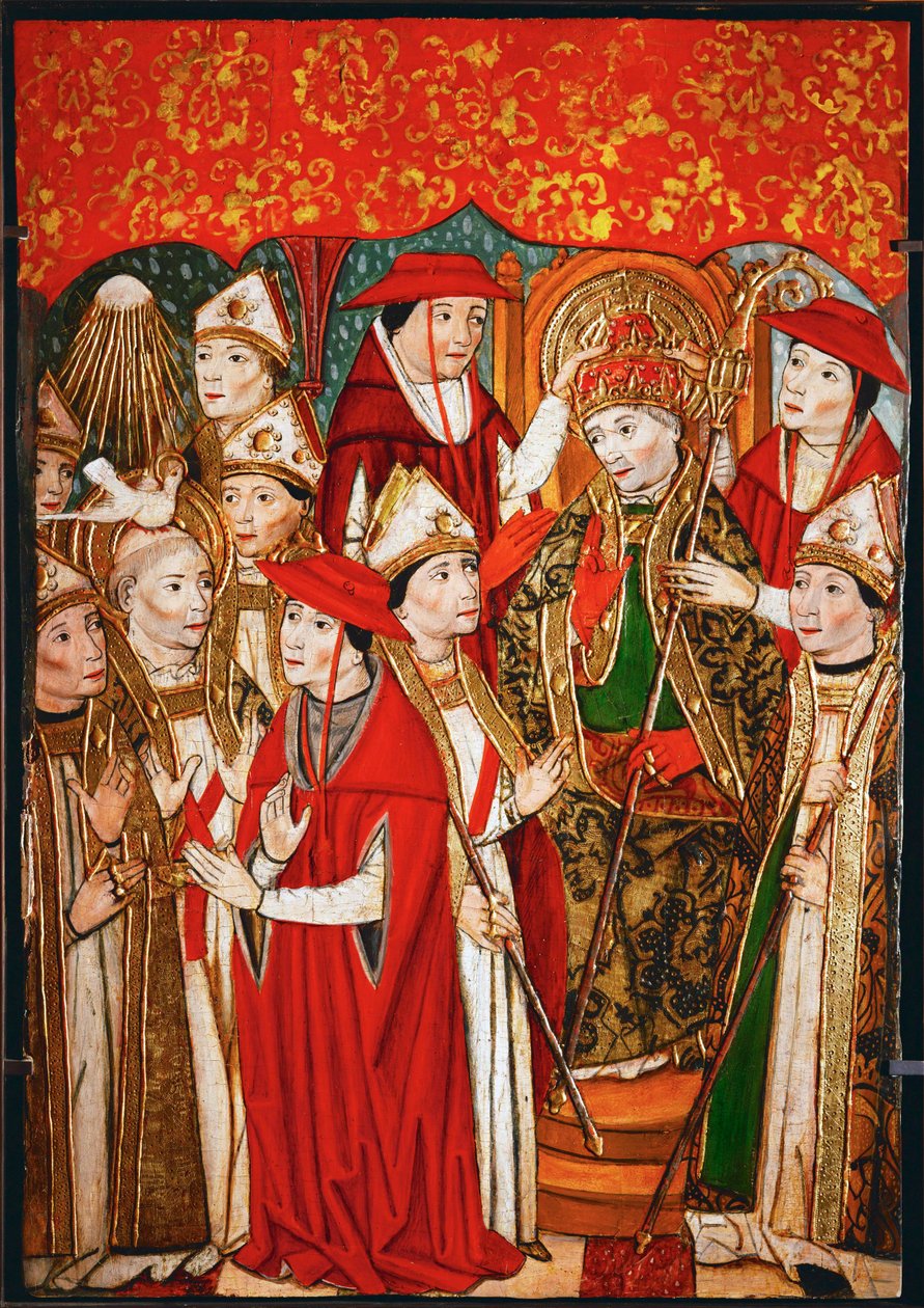 تكريس البابا (زيت على خشب) بواسطة المدرسة الاسبانية