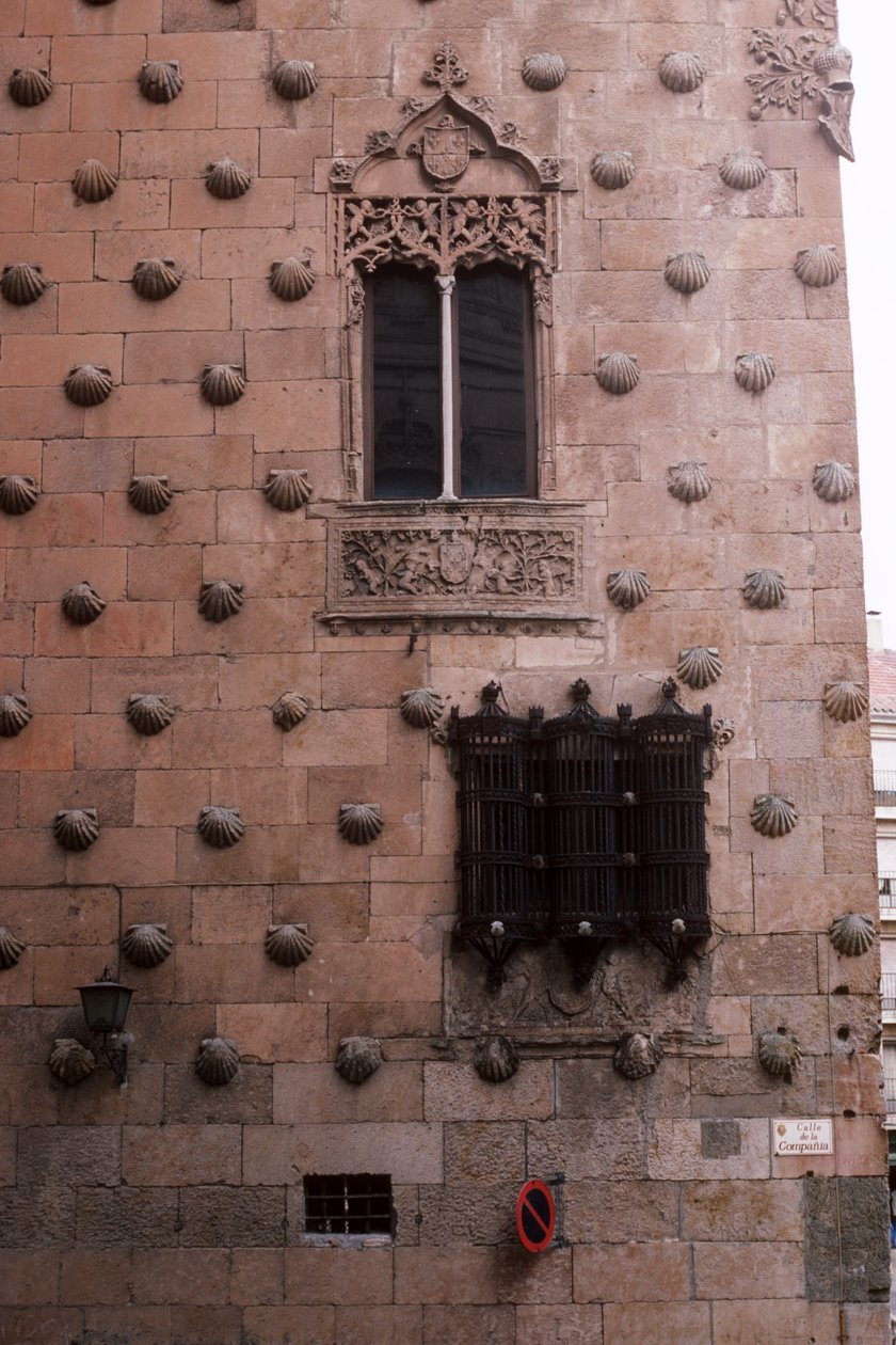 تفاصيل الجزء الخارجي من Casa de las Conchas (صورة) بواسطة المدرسة الاسبانية
