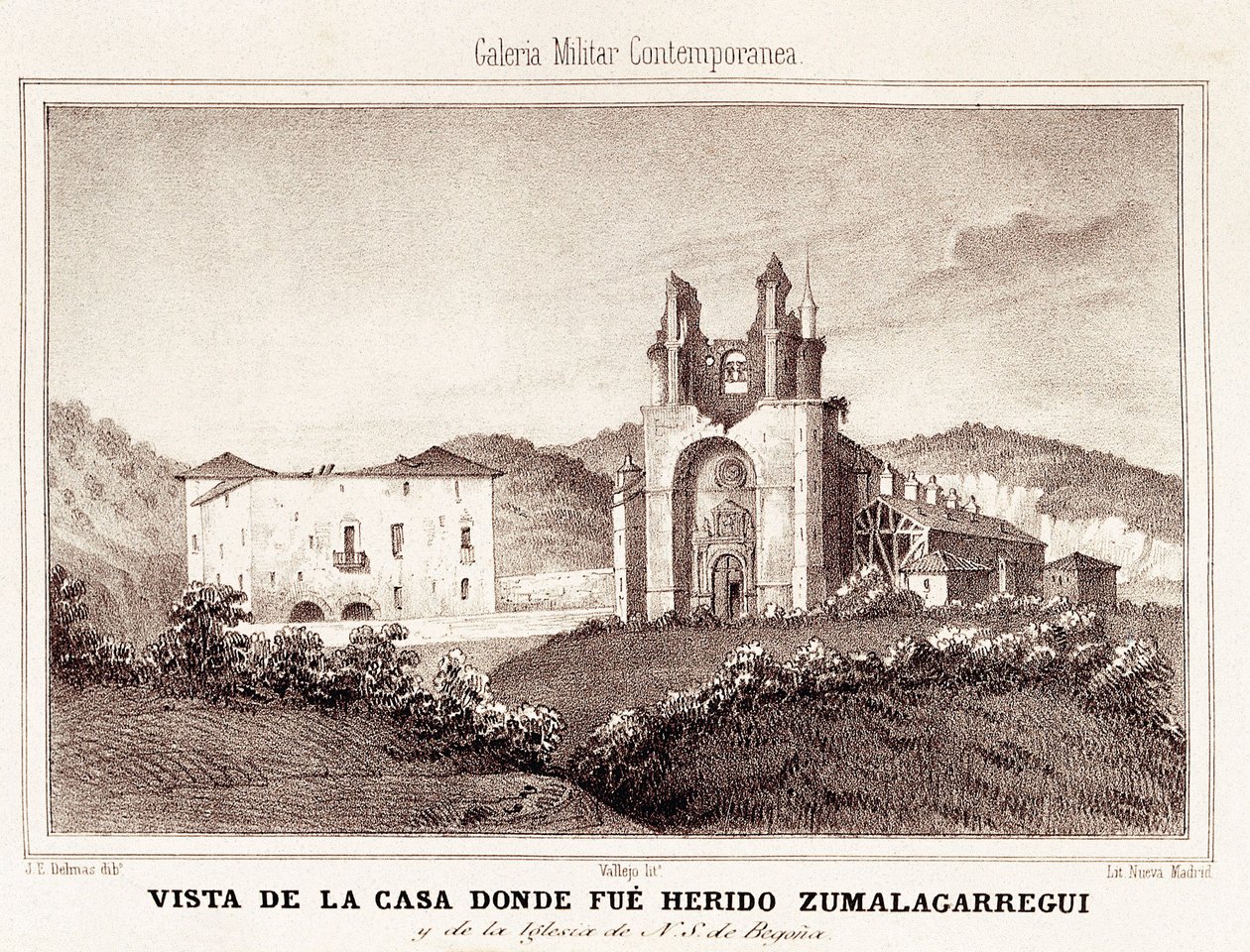 حرب Carlist الأولى (1833-1840): أصيب المنزل أو Carlist الجنرال توماس زومالاكاريغي (1788-1835) بعد حصار بلباو بواسطة المدرسة الاسبانية