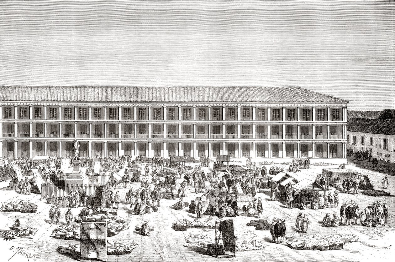 The House of Portals ، Plaza de Simon Bolivar ، المعروف سابقًا باسم Plaza de la Constitución ، بوغوتا ، كولومبيا بواسطة المدرسة الاسبانية