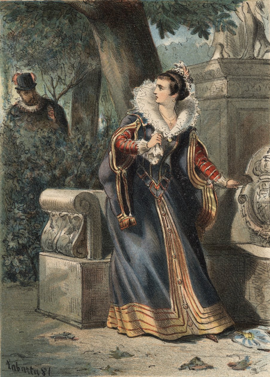فيليب الثاني ملك إسبانيا (1527-1598) والأميرة ديبولي في حديقة في "عبادة الجمال" بقلم خوان جوستو هوغيت ، محرري موليناس هيرمانوس بواسطة المدرسة الاسبانية