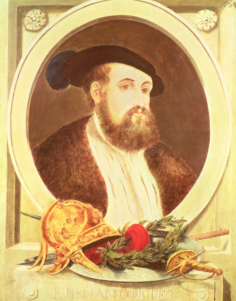 صورة هرنان كورتيس (1485-1547) بواسطة المدرسة الاسبانية