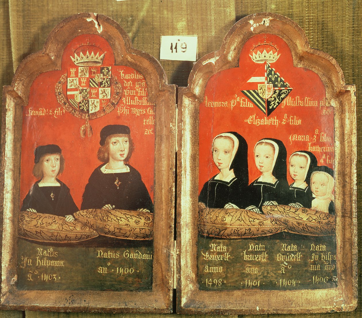 صور لأطفال فيليب الأول (1478-1506) The وسيم و جوانا "جنون قشتالة" (1479-1555) (درجة الحرارة على اللوحة) بواسطة المدرسة الاسبانية