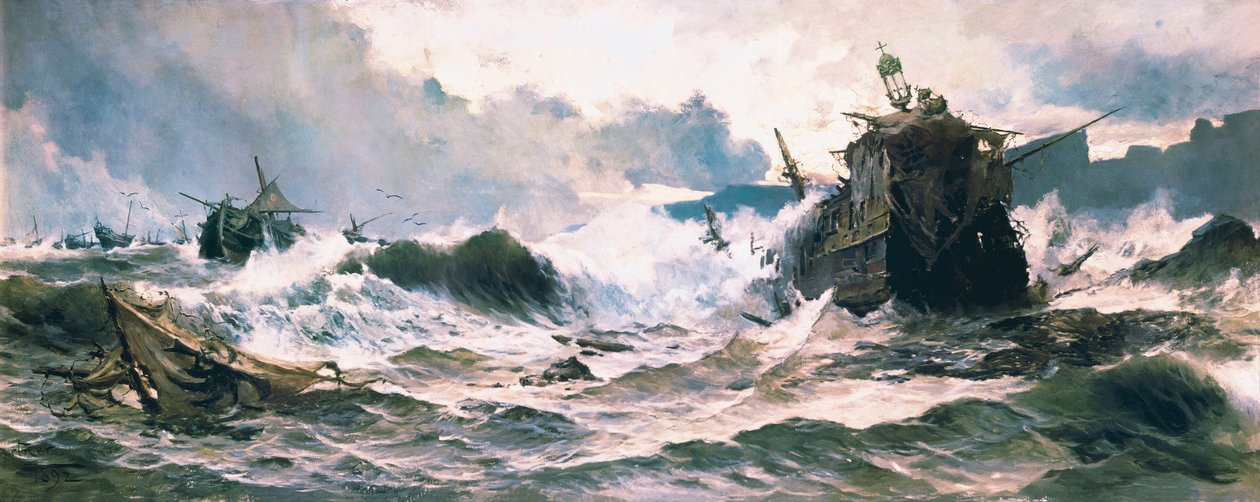 The invincible Armada بواسطة المدرسة الاسبانية