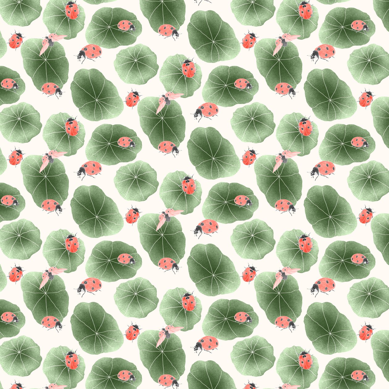نمط تنسيق Nasturtium colorway 2، 2020 (قلم جرافيت ورقمي) بواسطة ستايسي هسو