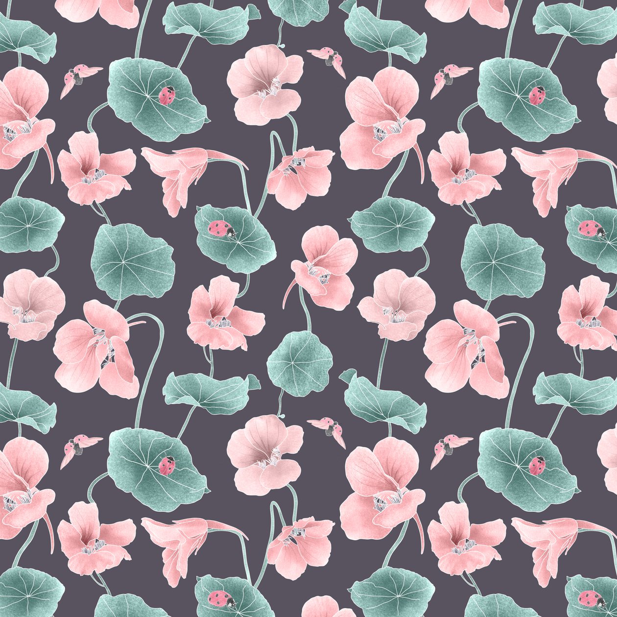 نمط البطل Nasturtium colorway 1، 2020 (قلم جرافيت ورقمي) بواسطة ستايسي هسو