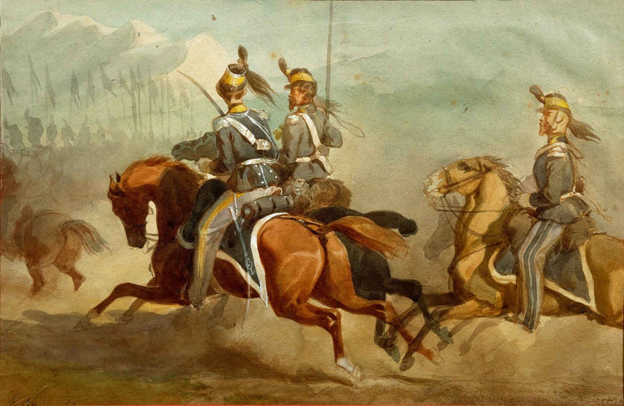 Cavalry, Illustration by Stanislao Grimaldi del Poggetto بواسطة ستانيسلاس غريمالدي ديل بوجيتو