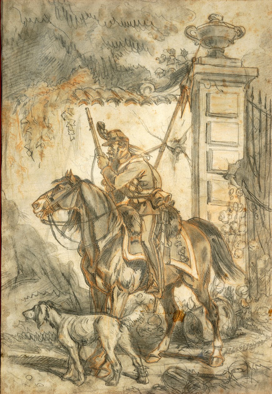 Lancers on patrol, Illustration by Stanislao Grimaldi del Poggetto بواسطة ستانيسلاس غريمالدي ديل بوجيتو