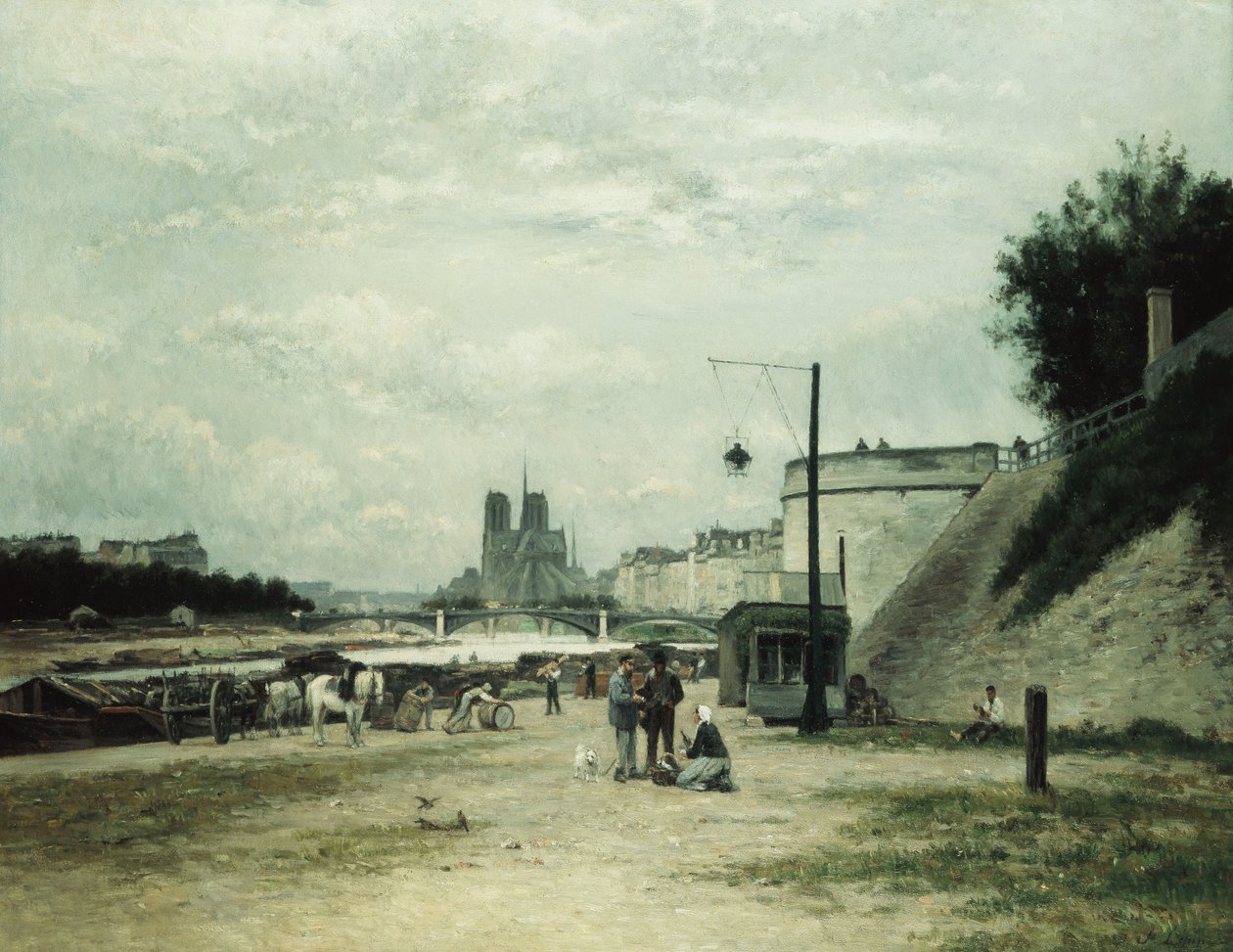 ال Quai de Louviers في Pont Sully ، c.1875 بواسطة ستانيسلاس فيكتور إدوارد لبين