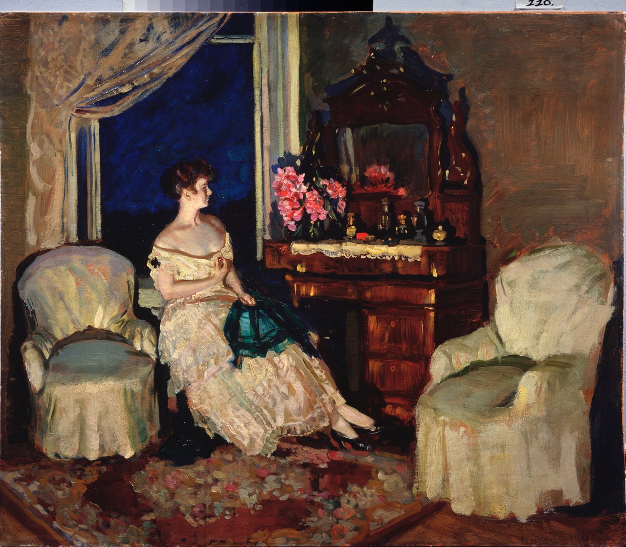 في الغرفة - لوحة لستانيسلاف يوليانوفيتش جوكوفسكي (جوكوفسكي) (1873-1944) ، زيت على قماش بواسطة ستانيسلاف جوليانوفيتش جوكوفسكي