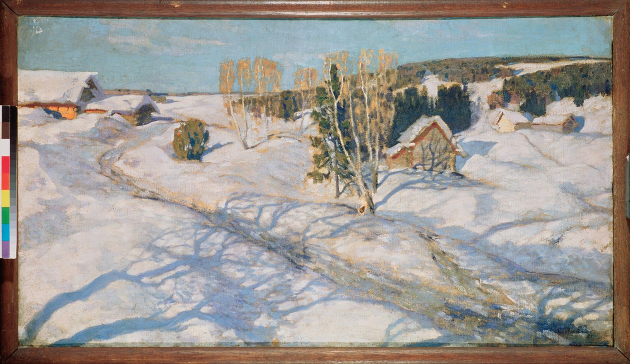 الثلج الأزرق. لوحة لستانيسلاف يوليانوفيتش جوكوفسكي (جوكوفسكي) (1873-1944) ، زيت على قماش بواسطة ستانيسلاف جوليانوفيتش جوكوفسكي