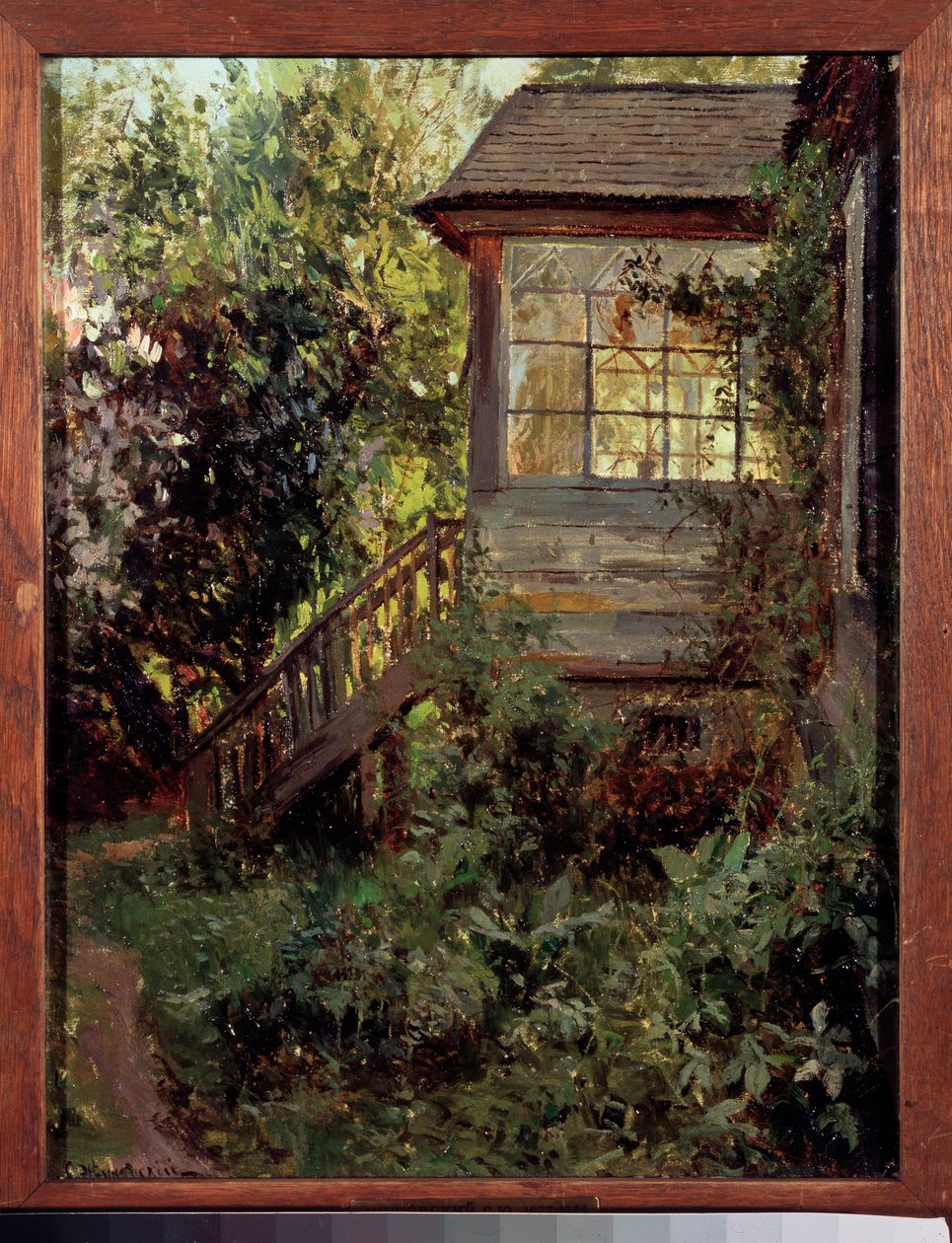 منزل ريفي. الشرفة. لوحة لستانيسلاف يوليانوفيتش جوكوفسكي (جوكوفسكي) (1873-1944) ، زيت على قماش. الفن الروسي ، أواخر القرن التاسع عشر والعشرين. معرض الدولة تريتياكوف ، موسكو. بواسطة ستانيسلاف جوليانوفيتش جوكوفسكي