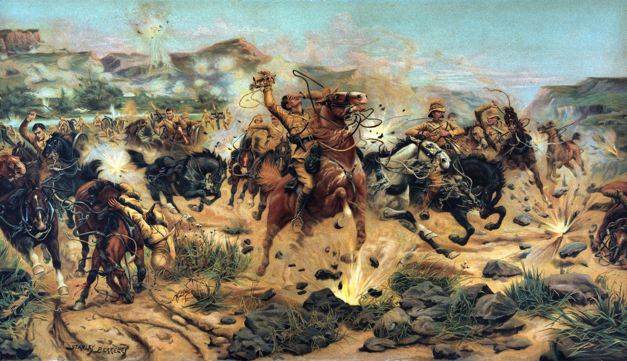 إنقاذ البنادق في Colenso ، 1899 (chromolitho) بواسطة ستانلي بيركلي