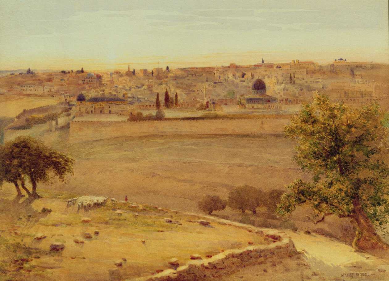القدس من جبل الزيتون (مرحاض على ورق) بواسطة ستانلي ينشبولد