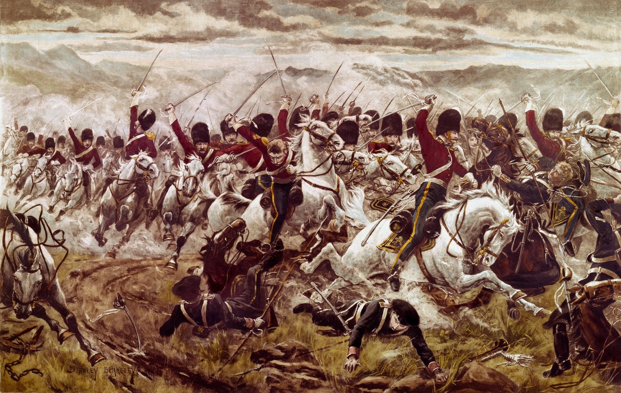 • تهمة 300 لواء سكارليت أو اللواء الثقيل في بالاكلافا 25 أكتوبر 1854 ، حوالي عام 1890 بواسطة ستانلي بيركلي