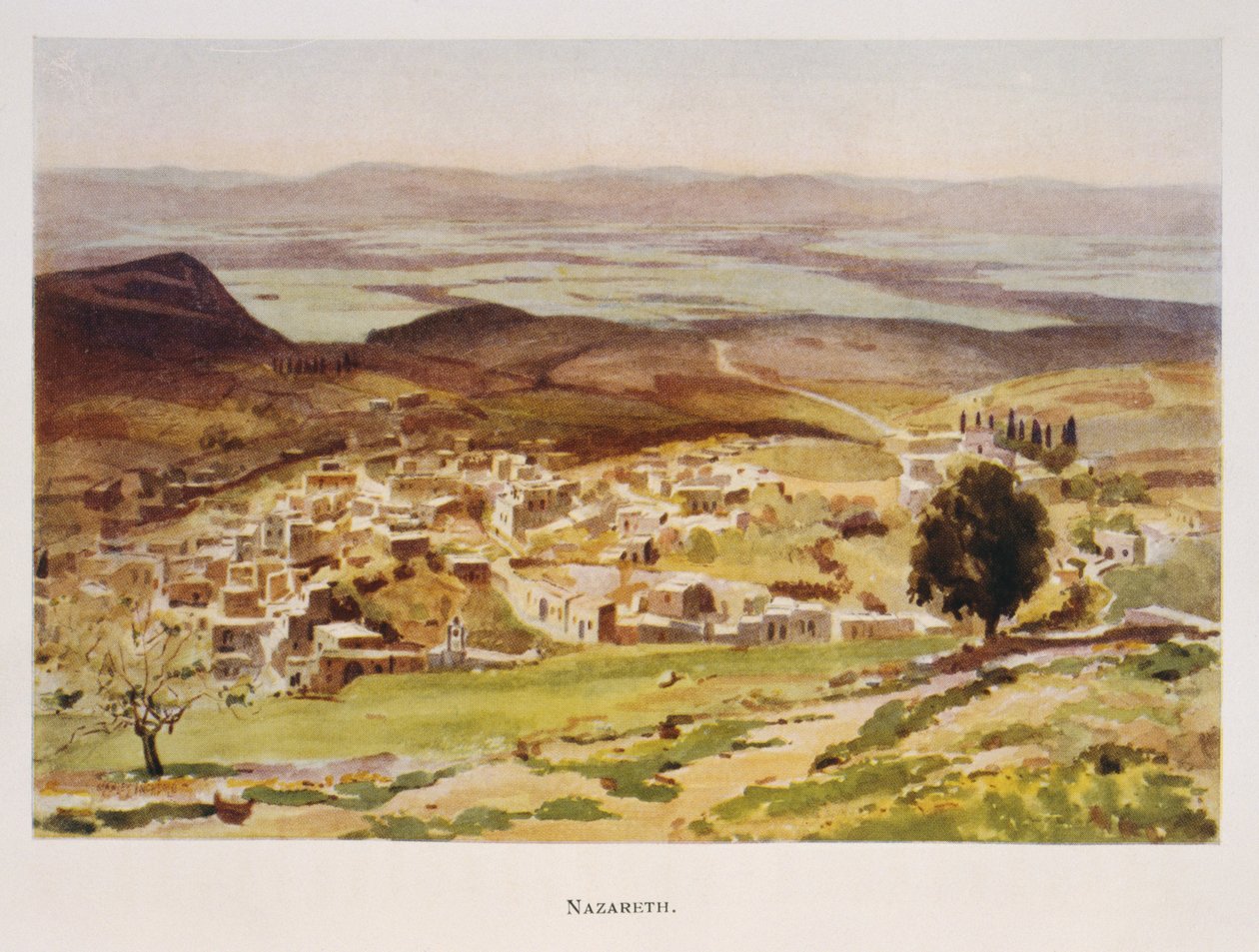 لوحة مائية لستانلي إنشبولد ، تصور الناصرة في فلسطين 1906 بواسطة ستانلي ينشبولد