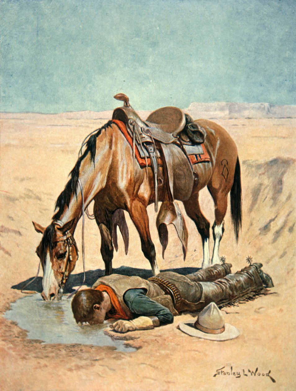 The Water Hole (watercolor on paper) بواسطة ستانلي ل. وود