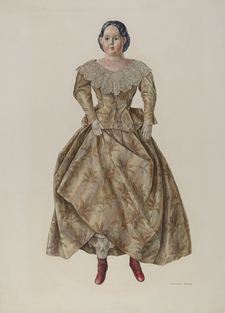 Doll Greiner على براءة اختراع الرأس ، c. 1940. بواسطة ستانلي مازور