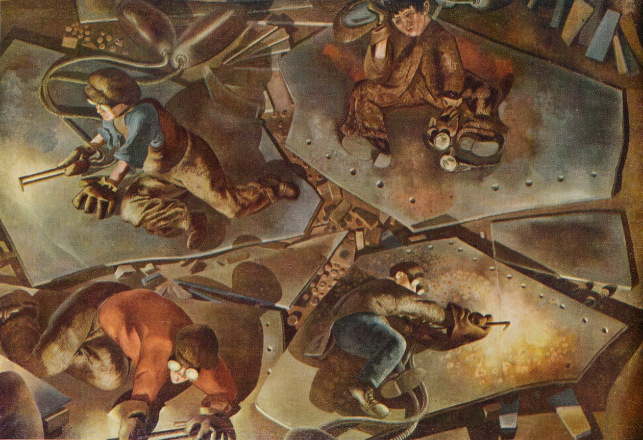 "البناء على كلايد: الشعلات" ، 1940 بواسطة ستانلي سبنسر