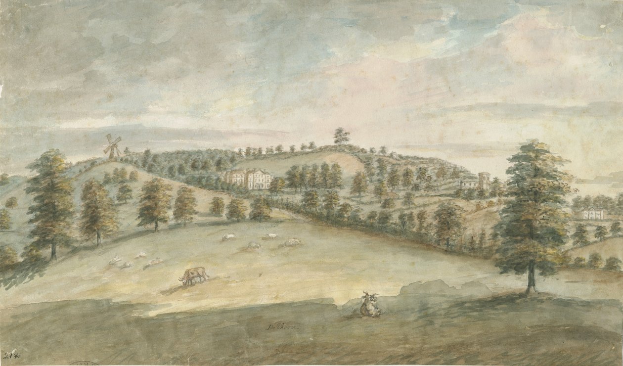 قاعة ديلهورن: الرسم بالألوان المائية ، [1762-1802] (الرسم) بواسطة ستيبينج شو
