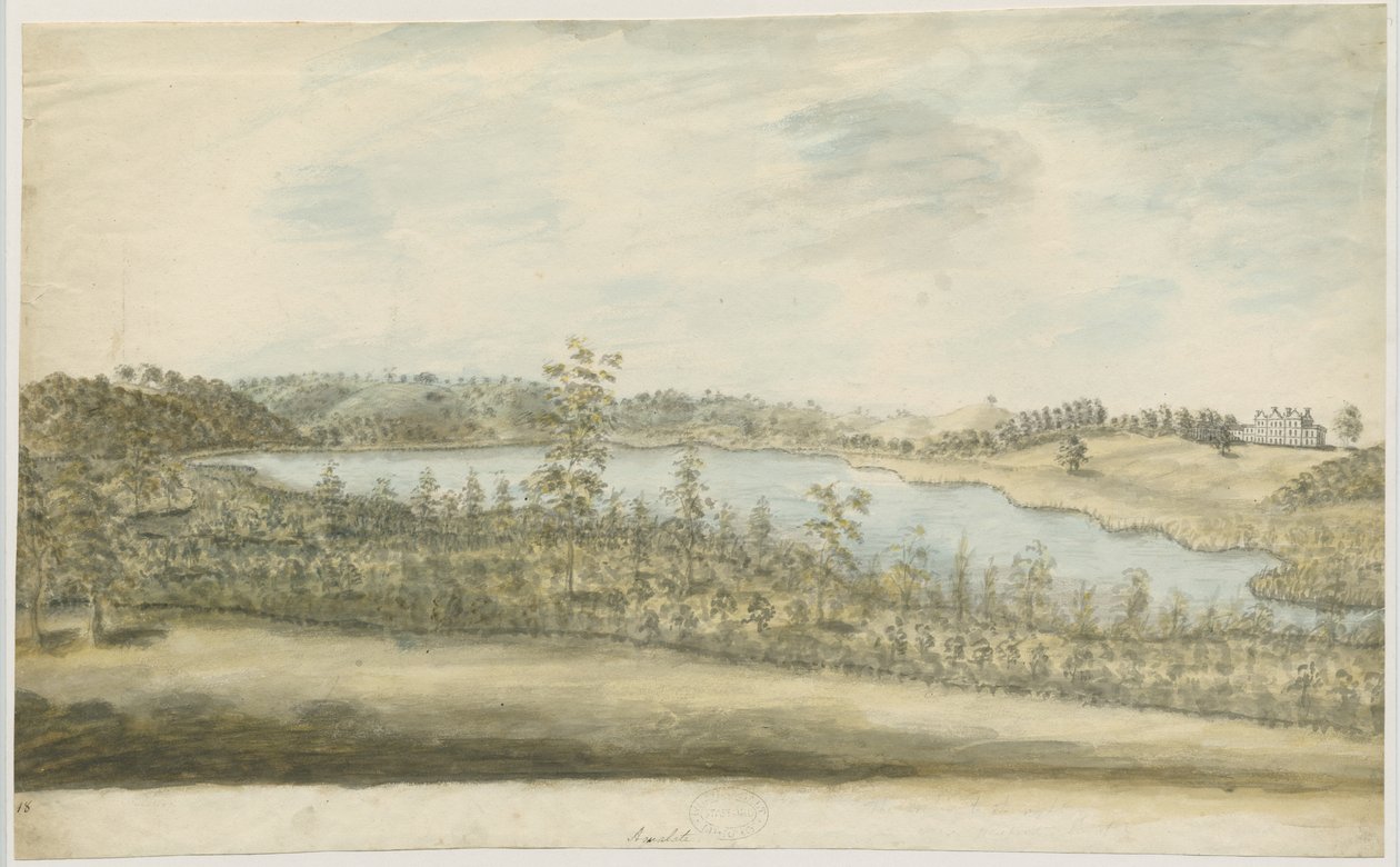 Forton - Aqualate Hall: لوحة ألوان مائية ، بدون تاريخ [1762-1802] بواسطة ستيبينج شو