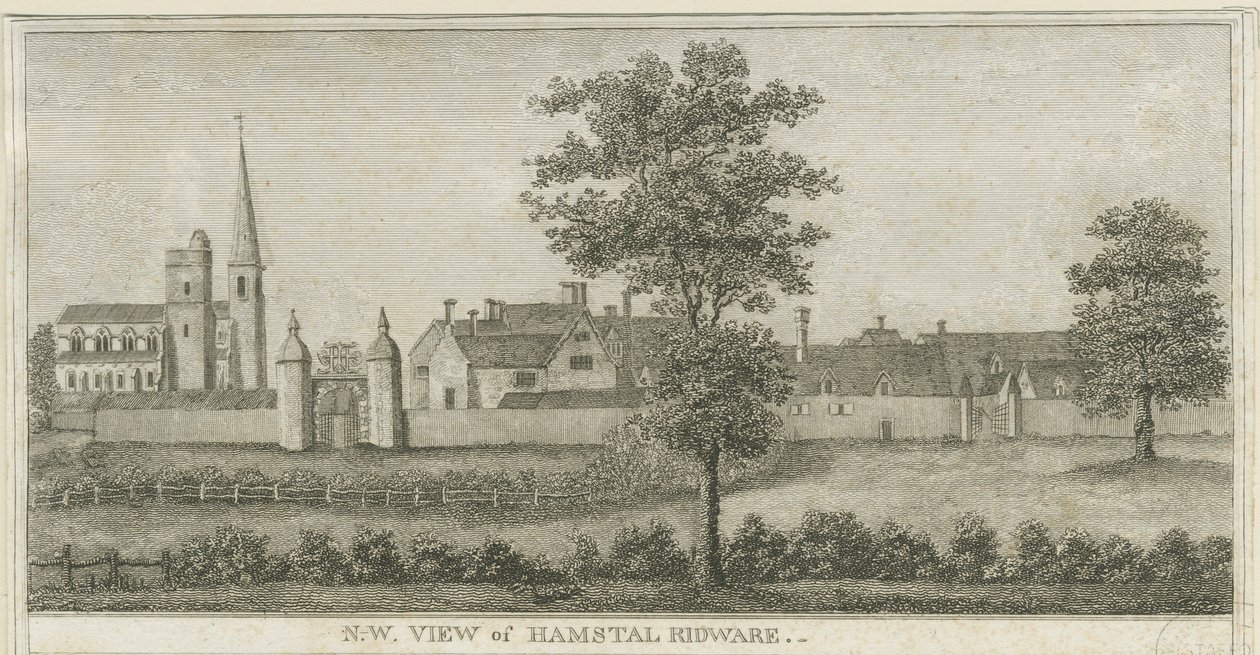 Hamstall Ridware - الكنيسة ومنزل المانور: نقش ، بدون تاريخ [1762-1802] (طباعة) بواسطة ستيبينج شو