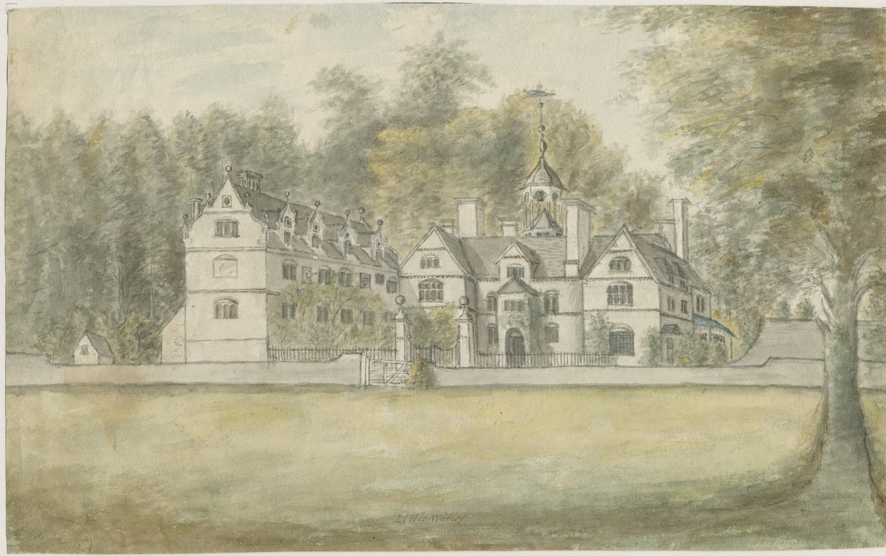 Norton Canes - Little Wyrley Hall: لوحة ألوان مائية ، بدون تاريخ [1762-1802] بواسطة ستيبينج شو