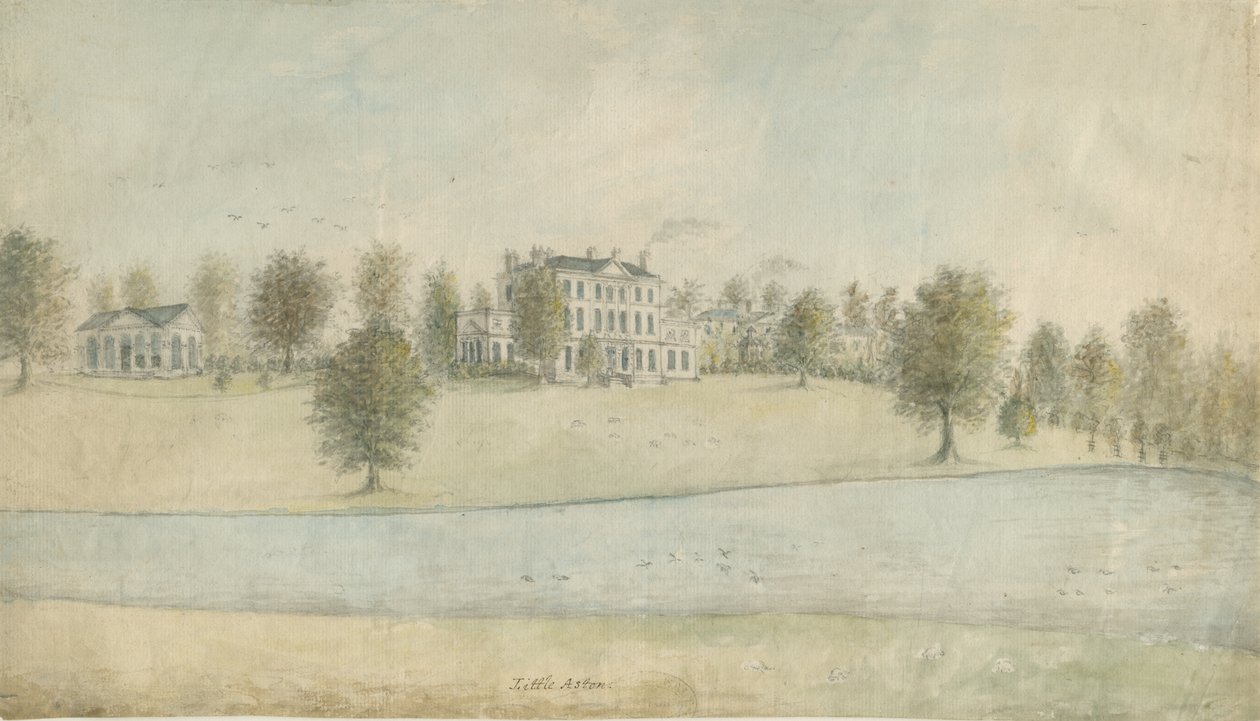 Shenstone - Little Aston Hall: الرسم بالألوان المائية ، [1762-1802] بواسطة ستيبينج شو