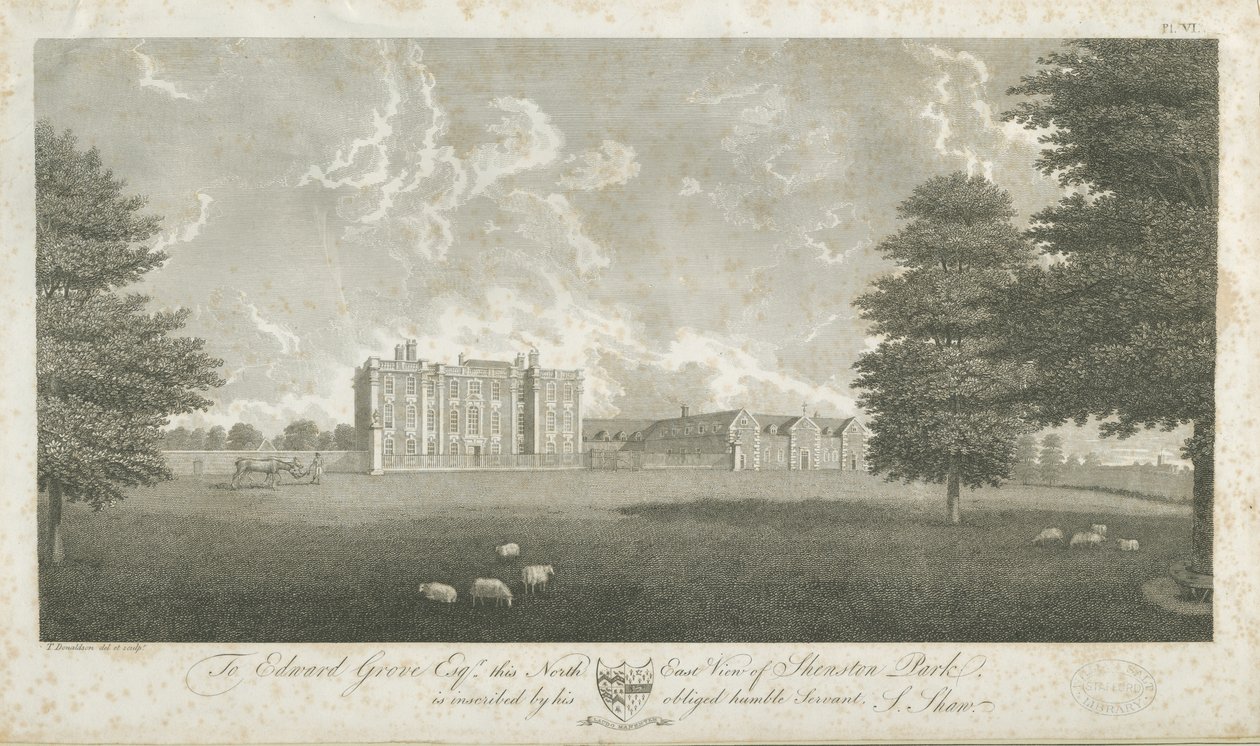 Shenstone Park - Hall: engraving، nd [أواخر القرن الثامن عشر] (طباعة) بواسطة ستيبينج شو