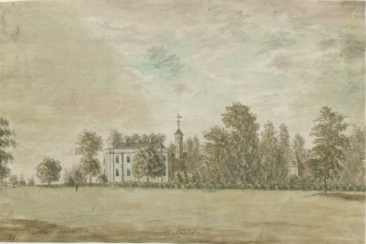 قاعة Statfold: الرسم بالألوان المائية ، بدون تاريخ [1762-1802] بواسطة ستيبينج شو