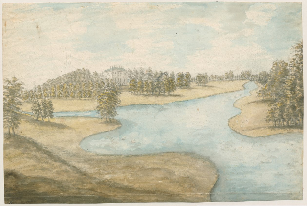 قاعة تيديسلي: رسم بالألوان المائية ، بدون تاريخ [1762-1802] بواسطة ستيبينج شو