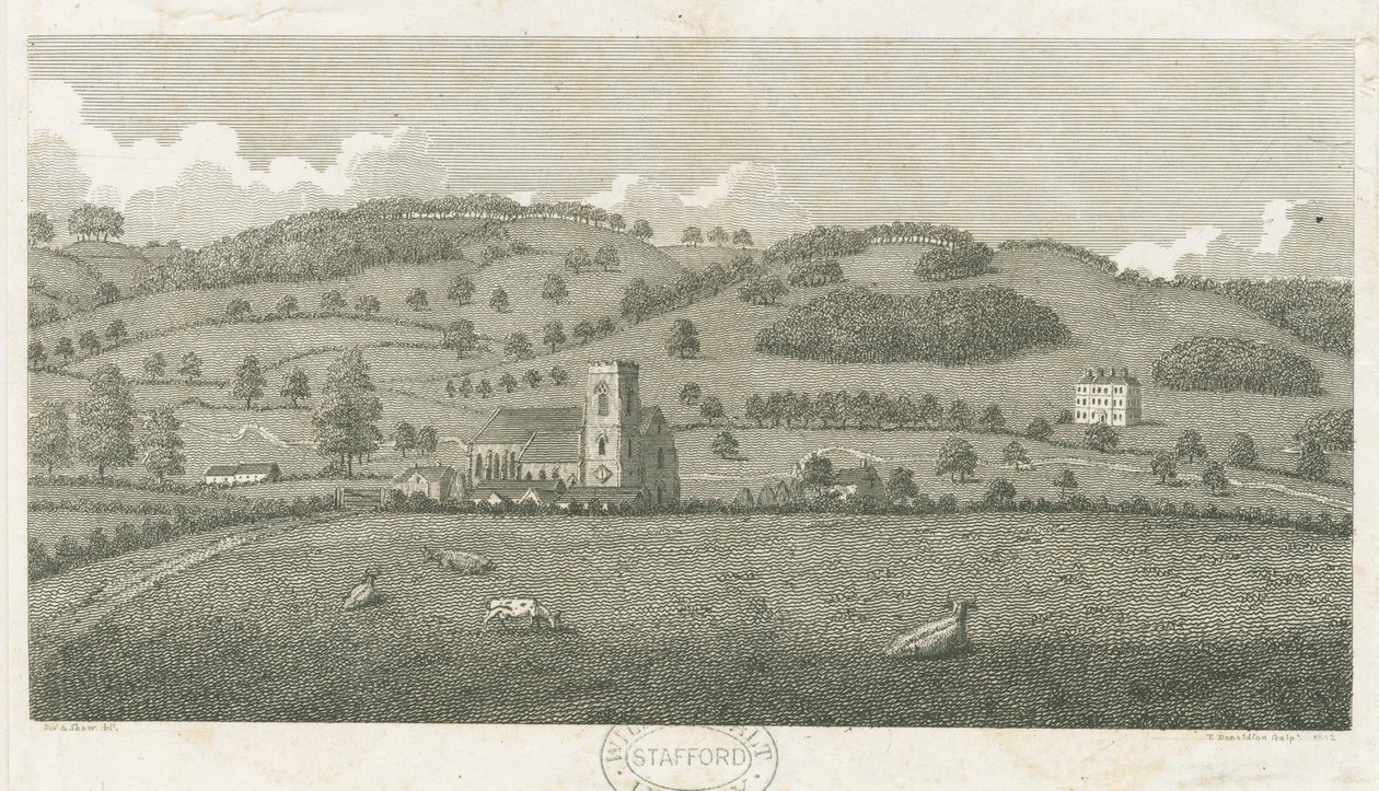 Wolseley - كنيسة Colwich و Oakedge House: نقش بواسطة ستيبينج شو