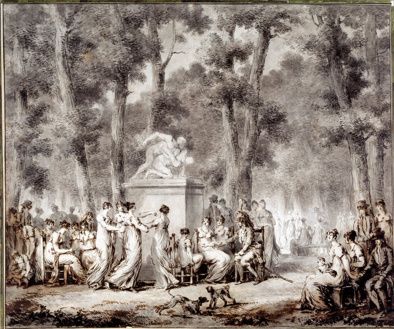 منظر لشرفة Tuileries في 1807 مخرج عالمي إلى المنتزه. رسم جان بيير نوربلين دي لا غوردين (1745-1830) بواسطة ستيفان جوليوس نوربلين دي لا غوردين